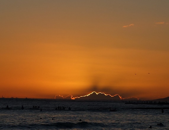 ハワイの夕日